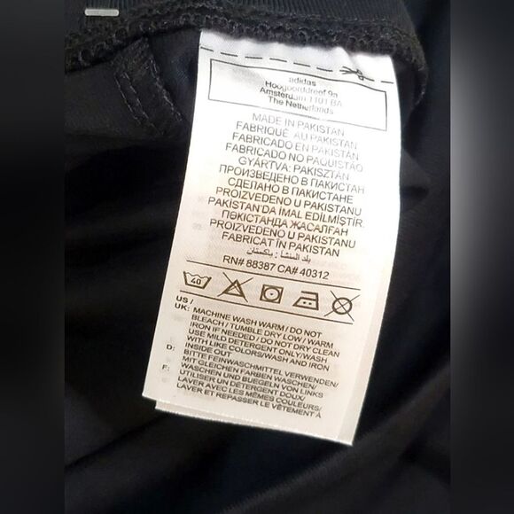 ADIDAS Women's High Rise 3-stripe 7/8 Cotton Tights HM2603 Black Leggings Size M - Picture 9 of 10